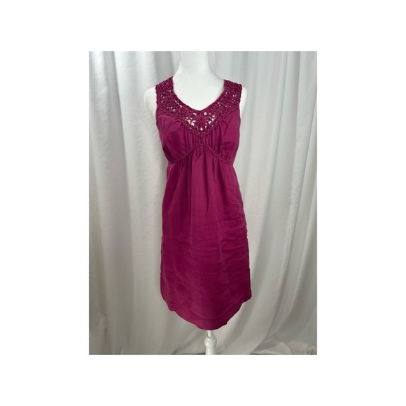MSSP Linen Purple/Maroon Dress Size Small - Picture 1 of 14